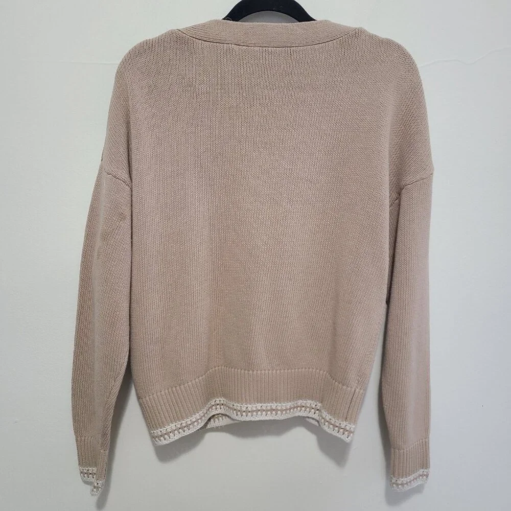 NWT Amour Vert Texture Cotton Cardigan Biscotti size M - Picture 2 of 11